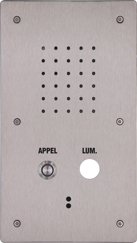 Poste cellule audio Full IP/SIP - 1 bouton d'appel, réservation éclairage, anti-vandale inox - XE-1B-CELL-L_0