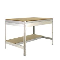 PROREGAL Établi BUFFALO avec tiroir | HxLxP 84x150x76cm | Capacité de charge 600kg | Galvanisé - argenté métal RS33-08_0