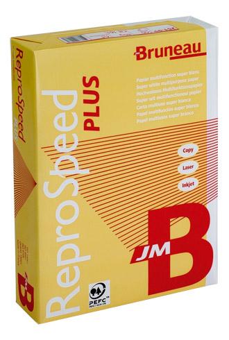 LOT DE 5 - PAPIER A4 BLANC 80 G BRUNEAU REPROSPEED PLUS - RAMETTE DE 500 FEUILLES.