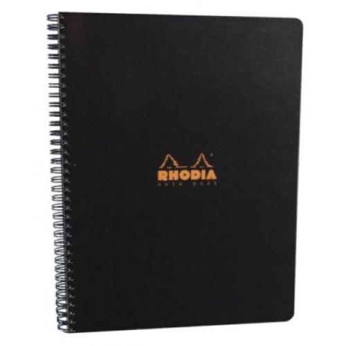 RHODIA Lot de 5 Notebook Classic noir 225x297, 160p./80 feuilles microperforées 80 g/m² reliure intégrale, quadrillé 5x5 + marge - 3037921930090_0