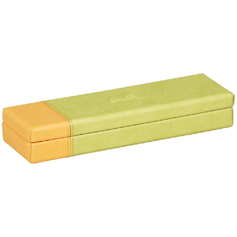 RHODIARAMA PLUMIER SIMILI CUIR ITALIEN 21X5,5X3 CM - ANIS - LOT DE 2