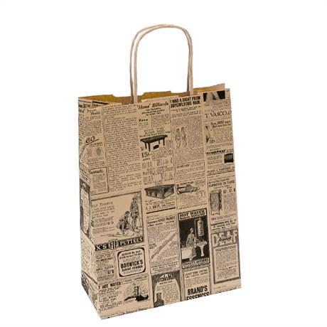SAC CABAS AVEC ANSES TIMES 25+14X32 CM KRAFT NATUREL (VENDU PAR 250)
