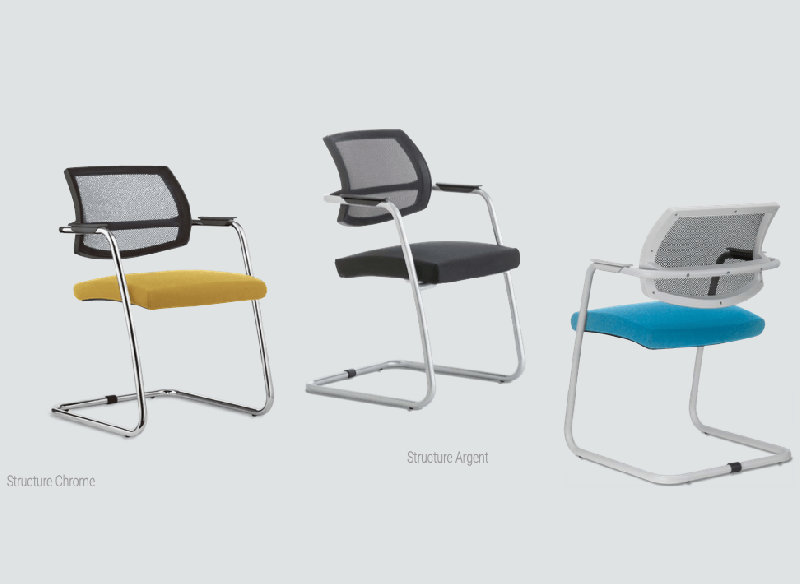 Siège de bureau ergonomique Link Air - Columbia - Dossier résille noir et structure en acier_0
