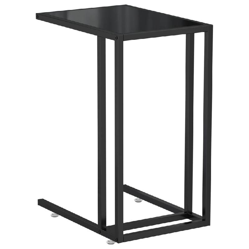 Table d'appoint pour ordinateur Noir 50x35x65 cm Verre trempé Modèle Orion Carrée - verre 331650_0