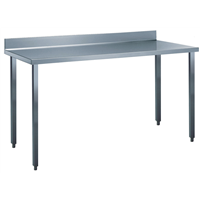 Table de travail adossée Firsteel - 1600mm - acier inox AISI 304 18/10 - 132636_0