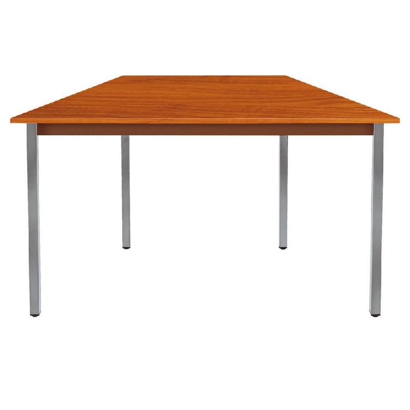 TABLE MODULAIRE DOMINO TRAPÈZE - L. 120 X P. 60 CM - PLATEAU TECK - PIEDS GRIS