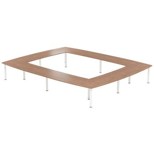TABLE RÉUNION ATEM 500 X 400 CM PIED ROND BLANC /NOYER - MBA