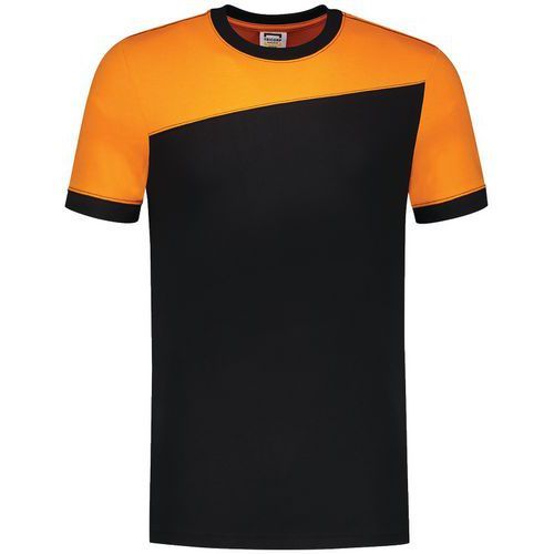 TEE-SHIRT BICOLORE COUTURES 102006 BLACK-ORANGE XL - TRICORP WORKWEAR