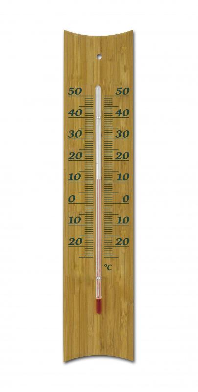 Thermomètre intérieur ou extérieur INOVALLEY AB300 - bambou clair - à fixer - bois_0