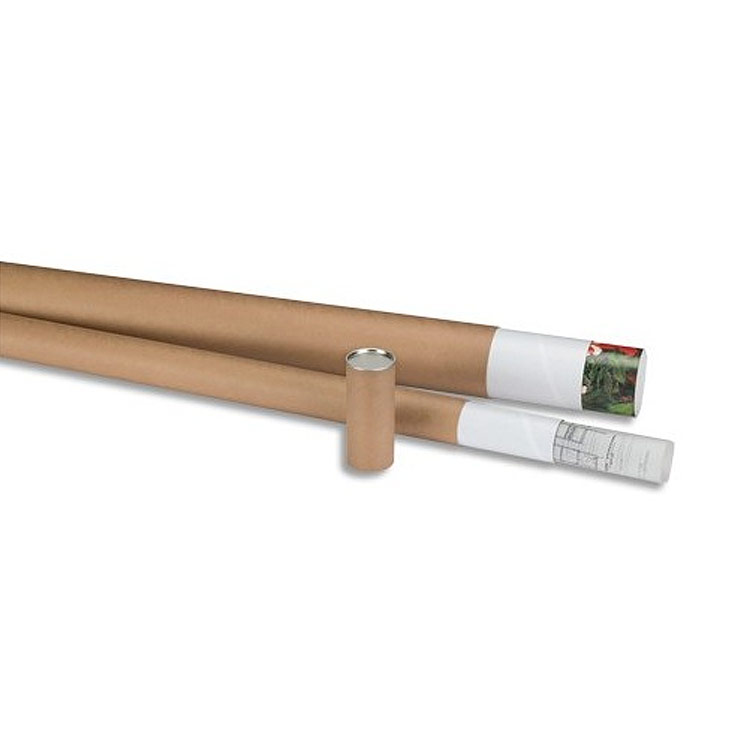 TUBE D'EXPEDITION EN CARTON BRUN 72G - AVEC EMBOUTS EMBOÎTABLES EN PLASTIQUE - D40 X L310 MM