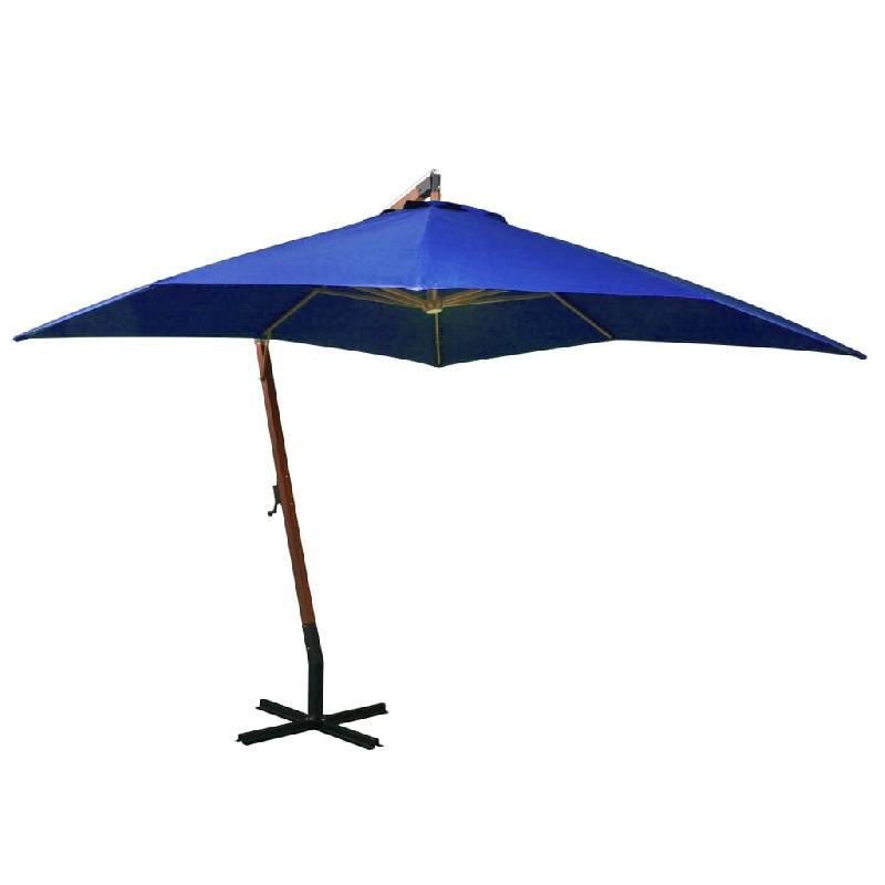 VidaXL Parasol de jardin suspendu avec mât bleu azuré bois de sapin Modèle Titan Panorama Évasion - bleu 313779_0