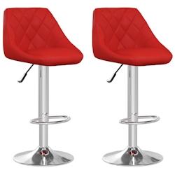 VidaXL Tabourets De Bar Lot De 2 Rouge Bordeaux Similicuir - rouge 335185_0