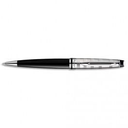 WATERMAN STYLO BILLE POINTE MOYENNE EXPERT DELUXE CORPS LAQUÉ NOIR, ATTRIBUTS CHROMÉS (CT)