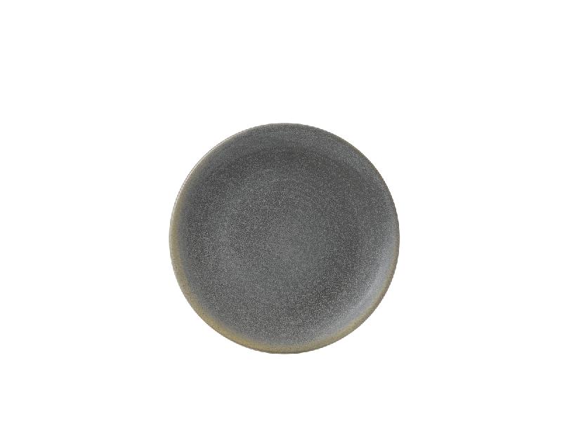 ASSIETTE COUPE PLATE ROND GRIS PORCELAINE Ø 23 CM EVO DUDSON