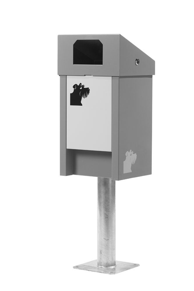 532.001 - 532.061 - Poubelle publique Abes 35L avec distributeur intégré de canisacs - Acier inoxydable et revêtement poudre_0