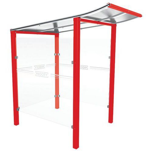 ABRI CAISSE MODULO 1.30 M AVEC BARDAGES LATÉRAUX ROUGE 3020 - PROCITY