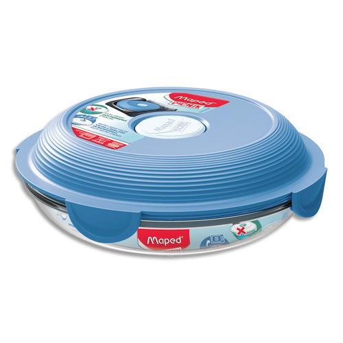 ASSIETTE A DEJEUNER EN VERRE - MAPED CONCEPT ADULTE - COLORIS BLEU ORAGE