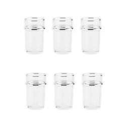Aulica Tasses à thé en verre bords argent 175ml - lot de 6 - argenté 183501_0