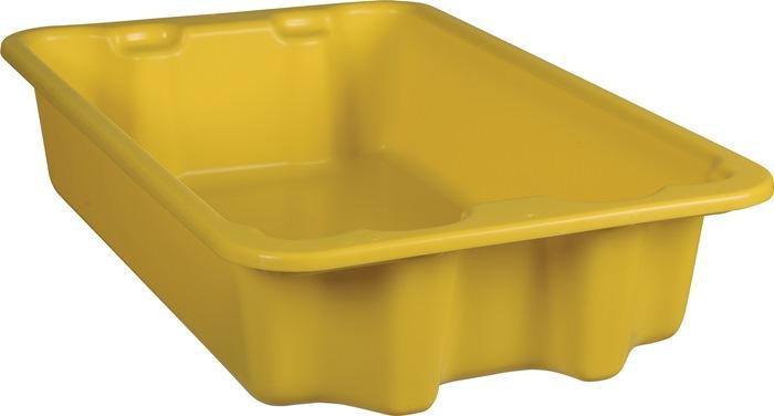 Bac gerbable-emboîtable en polypropylène (PP) jaune - L590 x l380 x H135 mm - Compatible alimentaire et résistant de -20°C à +80°C_0