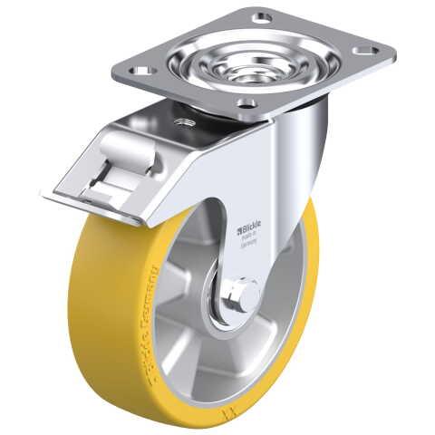 BLICKLE - ROULETTE PIVOTANTE À FREIN Ø 125MM BANDAGE POLYURÉTHANE PU 250KG - L-ALTH 125K-FI