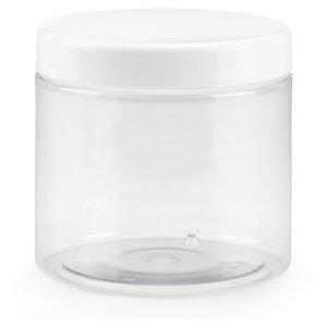 BOCAL PLASTIQUE 600 ML À COUVERCLE BLANC VISSANT