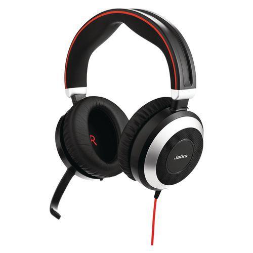 CASQUE EVOLVE 80 UC DUO USB MS FILAIRE BINAURAL - JABRA