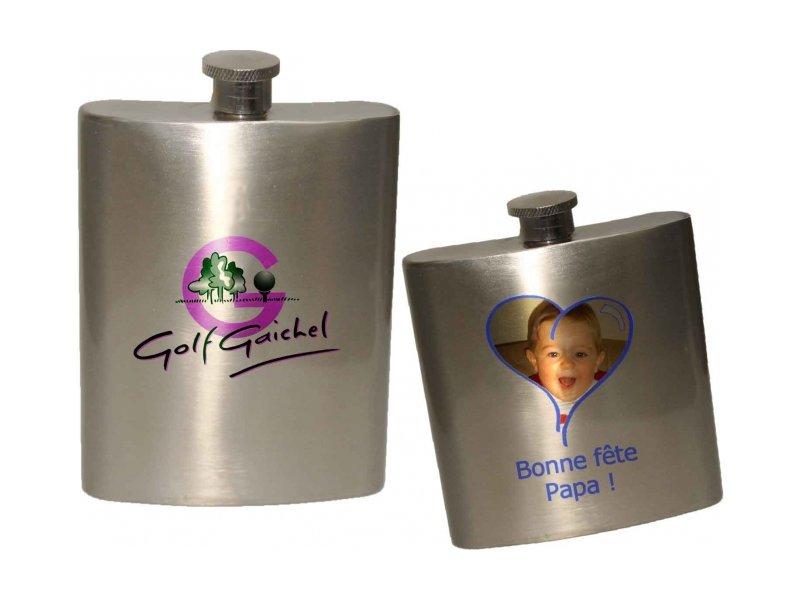 Céramique : Grande flasque à whisky inox traitée polyester - 250 ml ou 180 ml - Sublimation_0