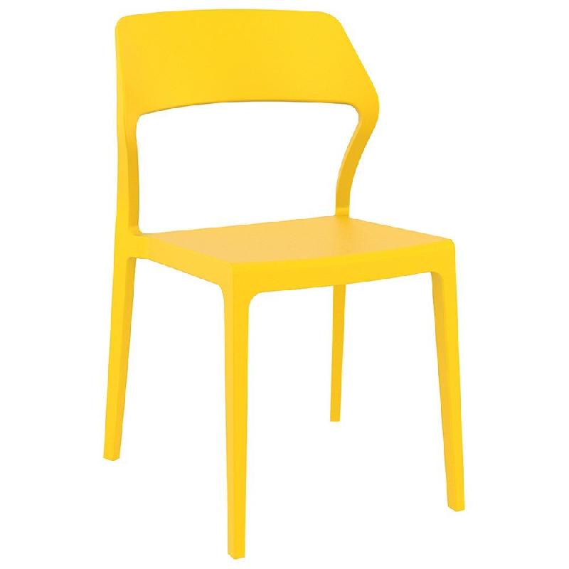 Chaise empilable d'extérieur en polypropylène Snow coloris Jaune_0