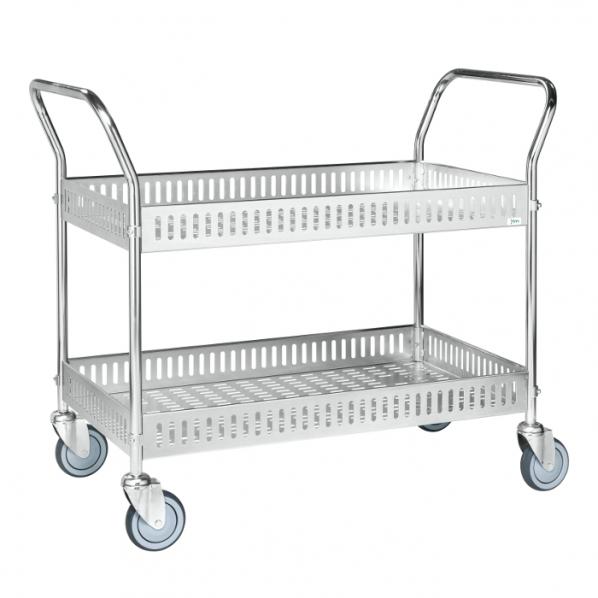 Chariot métal avec paniers - Electro-galvanisé - Charge maximale 250 kg - 4 roues pivotantes - Marque Rolléco_0