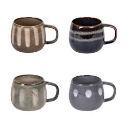 Coffret de 4 mugs Origami 35 cl -  Multicolore Rond Grès Table Passion 13.5x8.5 cm - multicolore Grès 3106232642838_0