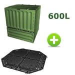 COMPOSTEUR ECO-KING 600 L. AVEC SA GRILLE ANTI-NUISIBLE OFFERTE COMPOSTEUR_0