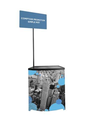 Comptoir de promotion en PVC rigide - simple mât - noir - référence PE-CN-22_0