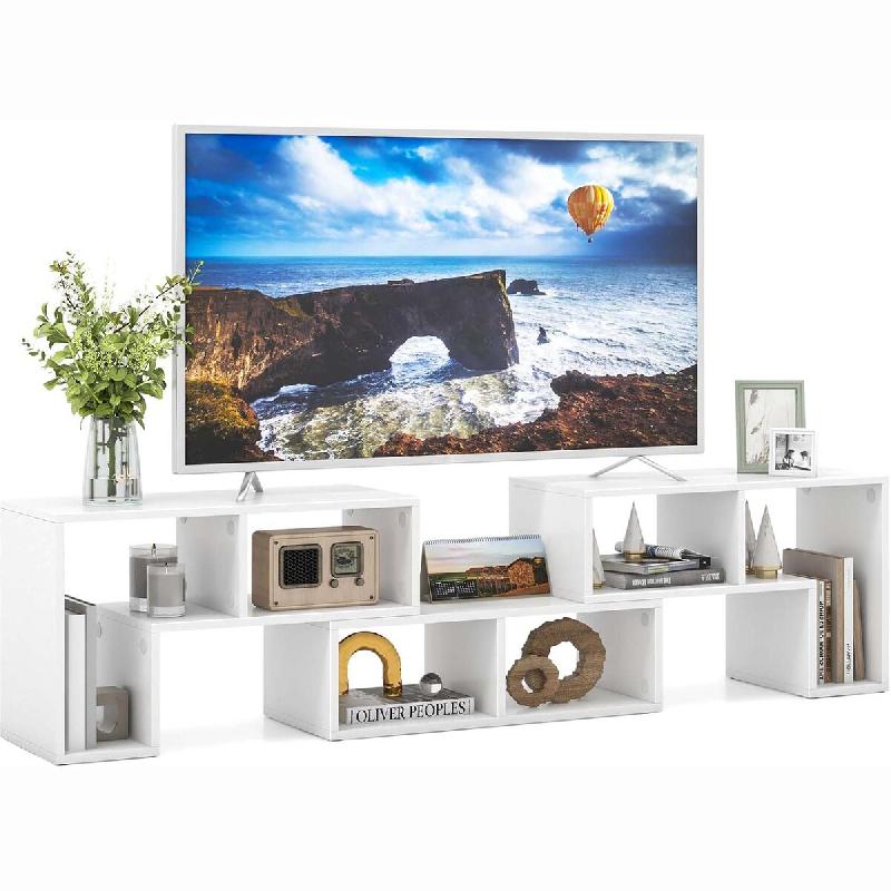 COSTWAY meuble TV en bois 3 pièces, combinable librement, pour TV jusqu'à 65