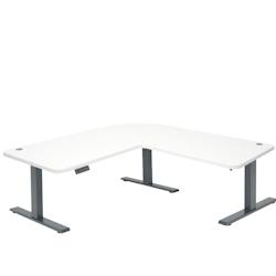Décoshop26 - Bureau d'angle table d'ordinateur réglable en hauteur électriquement 178 x 178 cm HDF blanc gris anthracite 04_0006023 - blanc 3000261_0