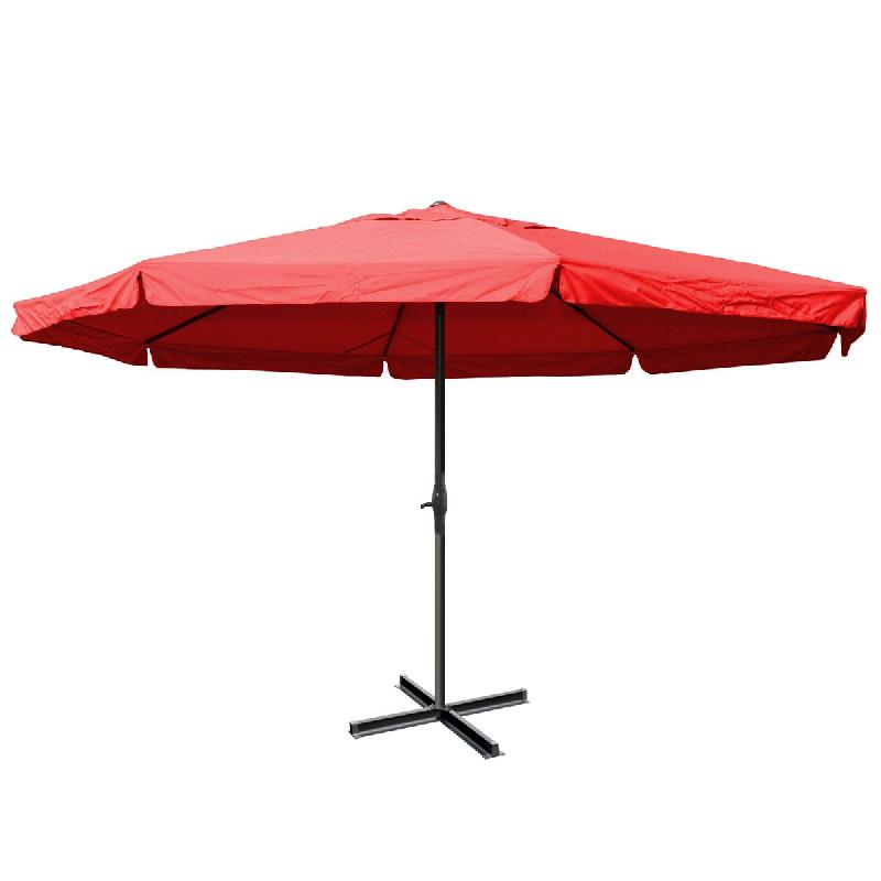 Décoshop26 - Parasol 5 m sans pied – Toile bordeaux avec volant – Aluminium 04_0008023 - 3000262431724_0