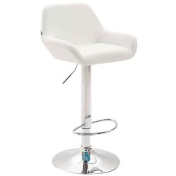 Décoshop26 - Tabouret de bar moderne et confortable en synthétique blanc pieds trompette en métal chromé TDB10314 - blanc 3000528869605_0