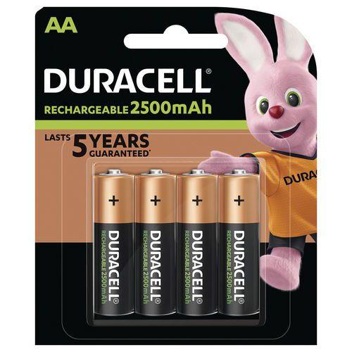 DURACELL 4 PILE RECHARGEABLE 2500 MAH AA LR6 - PACK DE 4 - DURACELL