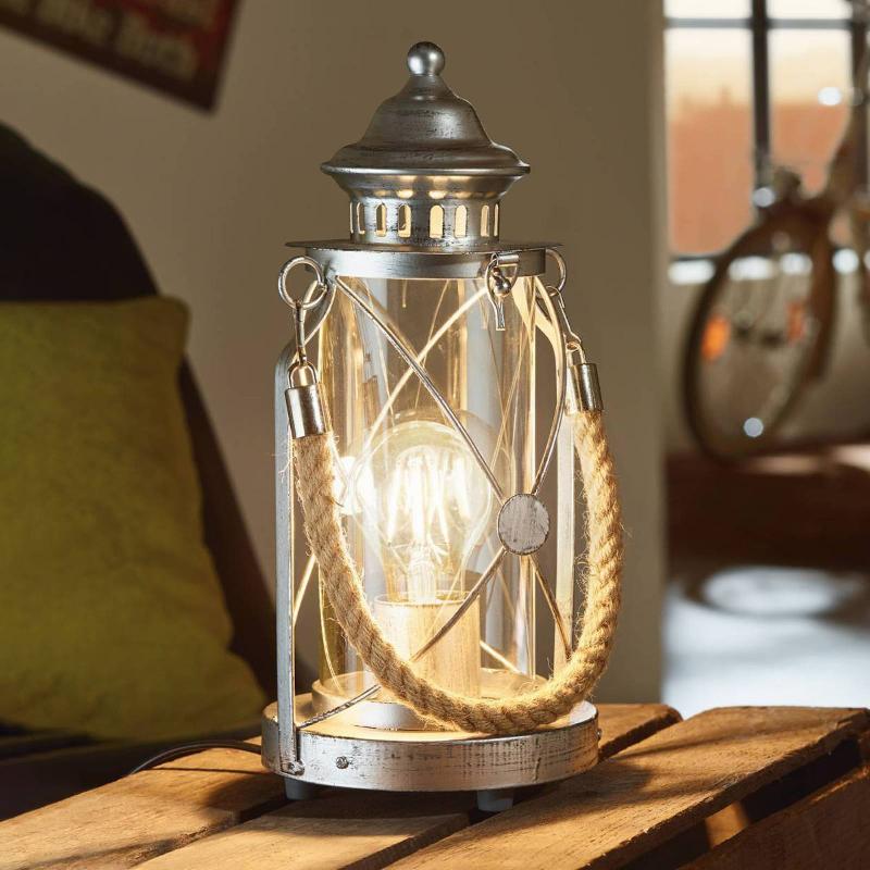 EGLO LAMPE-LANTERNE À POSER CLAIRE ARGENT ANTIQUE