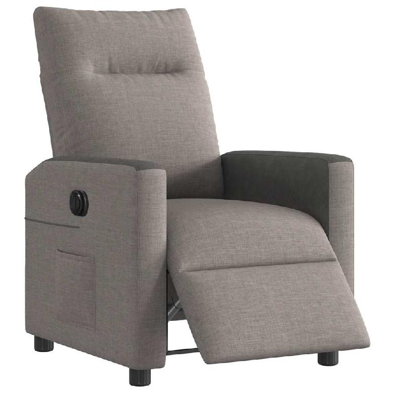 Fauteuil inclinable électrique Taupe Tissu Modèle Zerlonora - 8721158644138_0