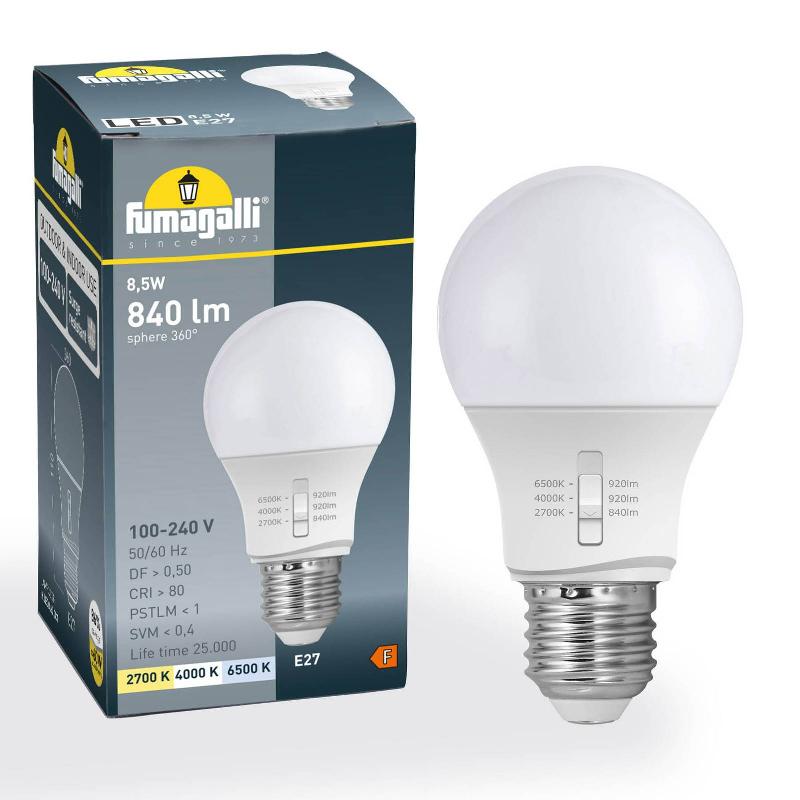 FUMAGALLI E27 8,5 W AMPOULE LED A60 CCT 2 700/4 000/6 500 K