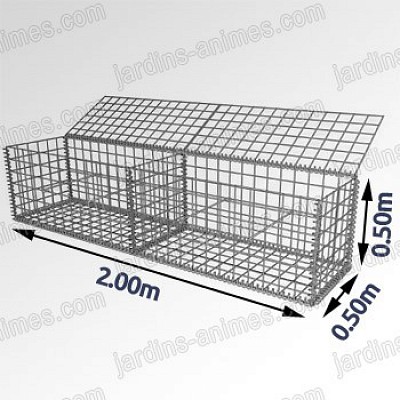 Gabion - cage métallique l.200cm x larg. 50cm x h. 50cm_0