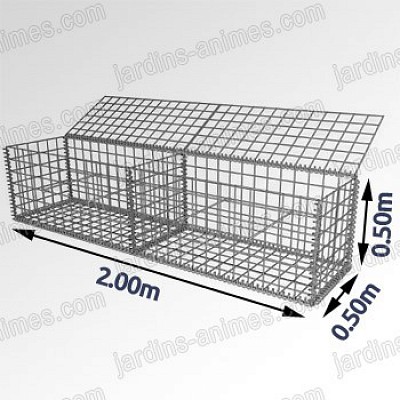 Gabion - cage métallique 200x50x50 cm - maille 76.2x76.2 mm - Zincalu®_0