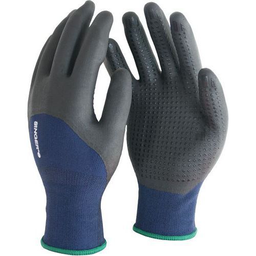 GANTS DE MANUTENTION NITRILE PICOT 3/4 MAIN TAILLE 10 - SINGER SAFETY
