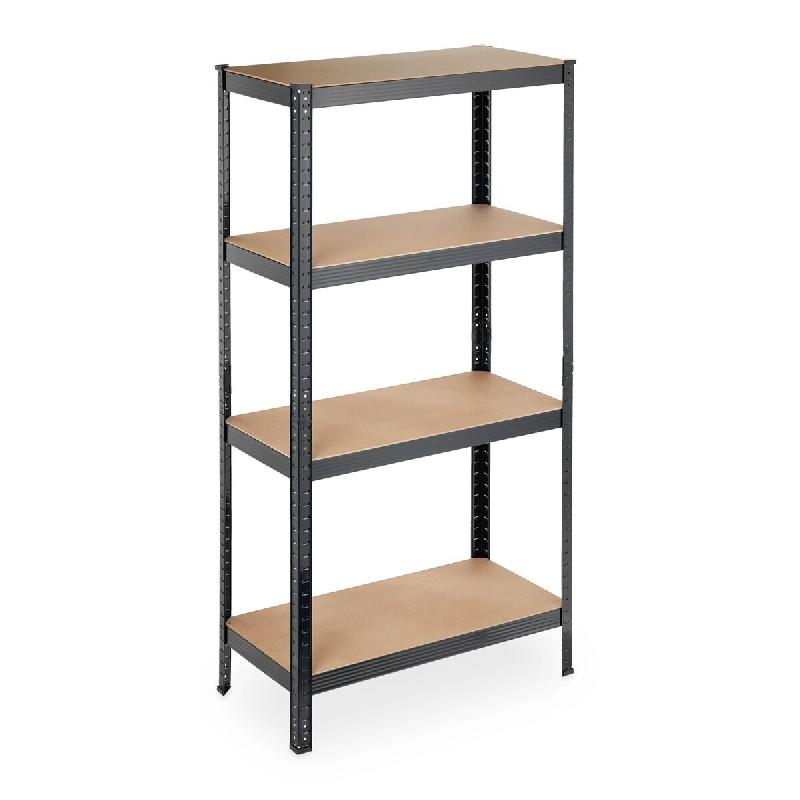 Helloshop26 - Étagère de stockage lourde garage 157 x 80 x 41 cm capacité 280 kg finitions résistantes en acier noir 13_0010052 - noir Bois manufa_0
