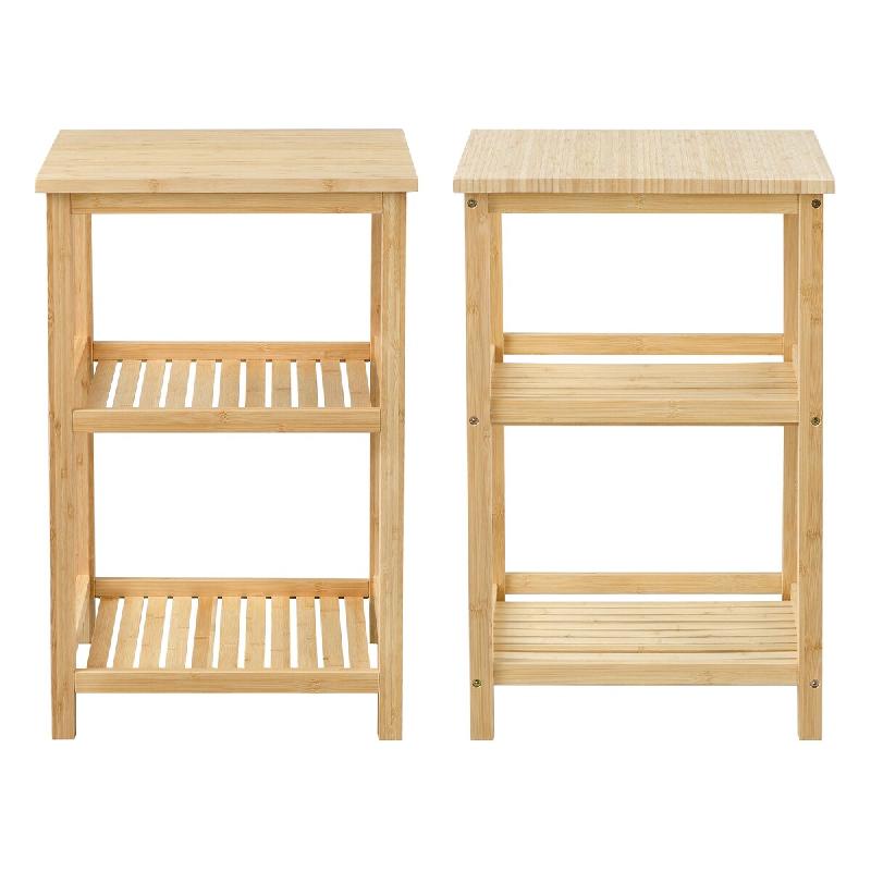 Helloshop26 - Étagère sur pied à 3 niveaux 60 x 40 x 40 cm bambou 03_0007069 - 3001859882721_0