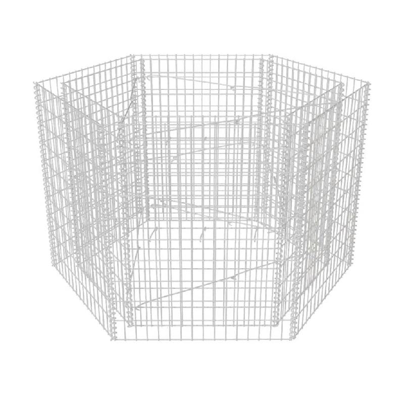 Helloshop26 - Jardinière lit surélevé plantes fleurs jardin à gabion hexagonale 160 x 140 x 100 cm 02_0001325 - 3000076961530_0