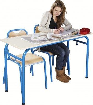 TABLE FIXE ROMANE 130 X 50 CM - CHANTS PLAQUÉS - TAILLE 4 - PIÉTEMENT ROUGE - MANUTAN COLLECTIVITÉS