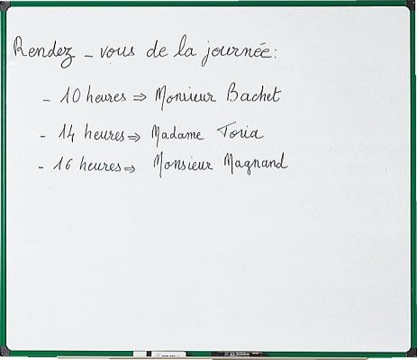 TABLEAU BLANC SEMI-BRILLANT - 94 X 173 CM - 24 A4 - CADRE ALU ANODISÉ - MANUTAN COLLECTIVITÉS