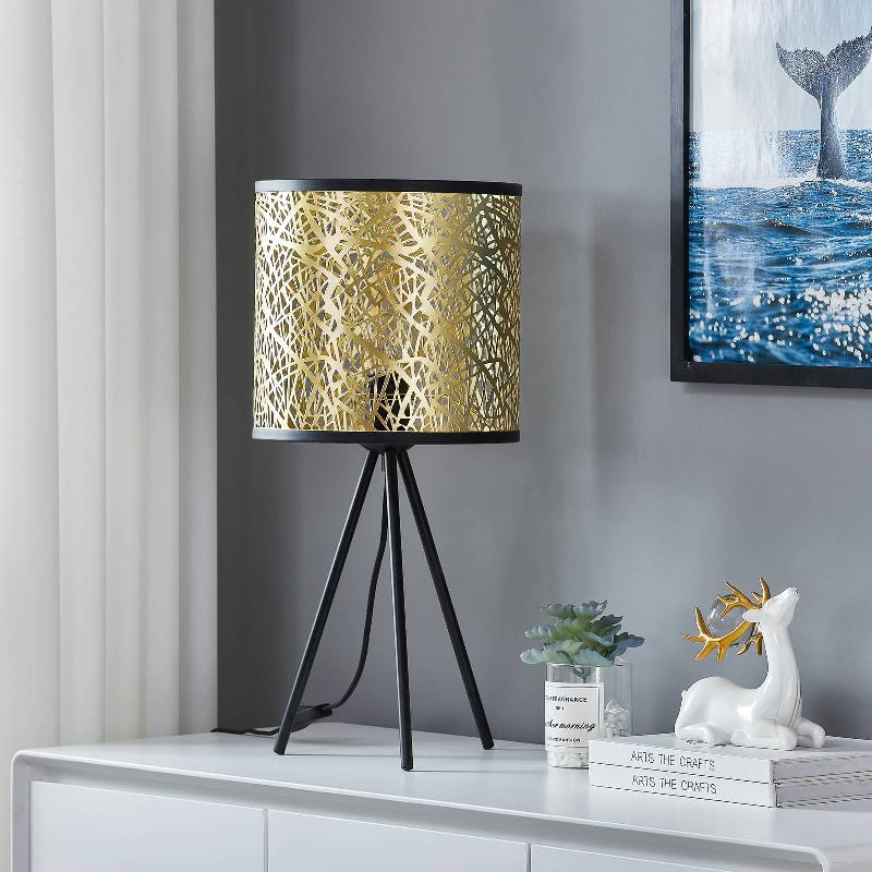 LINDBY LAMPE À POSER YONAH, DORÉ, MÉTAL, 56 CM, E27