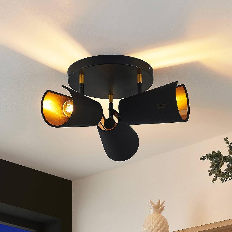 LINDBY ZYLINDRO PLAFONNIER ROND, À TROIS LAMPES